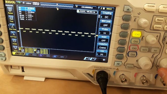 Frecuencia PWM en un osciloscopio