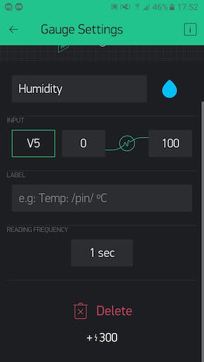 Esta es la configuración para la humedad.